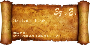 Szilasi Elek névjegykártya