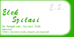 elek szilasi business card